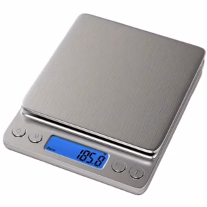 "Mini digitaalne kaal kooliõpilastele – täpsus 0,1 g, maksimaalne koormus 3000 g, must-hõbedane, portatiivne ja kompaktne"